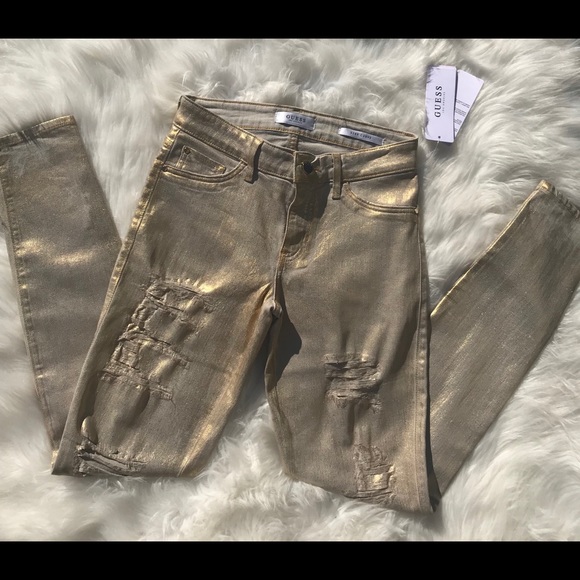 guess gold jeans